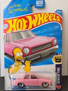 Hot Wheels 2026 The Simpsons Family Car Pink Sedan Screen Time 108/250 NEW